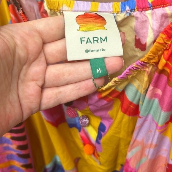 FARM RIO Anthropologie Neon Macaws Puff Sleeve Maxi Dress - Picture 8 of 9